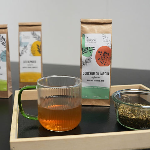 Douceur du jardin : tisane menthe, réglisse, anis - Les Jardins de l'Hermitage