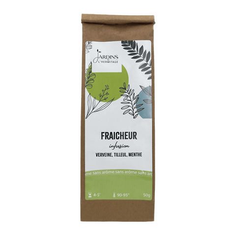 Fraicheur : Tisane verveine, tilleul, menthe - Tisane du soir - Tisanes Les Jardins de l'Hermitage