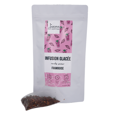 Infusion glacée : Rooibos framboise - Sachets pré - dosés - Les Jardins de l'Hermitage