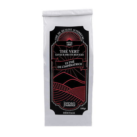 Sachet sencha groseille : Thé vert aux fruits rouges (Le thé de l'Impératrice) - Thé vert fruité Les Jardins de l'Hermitage