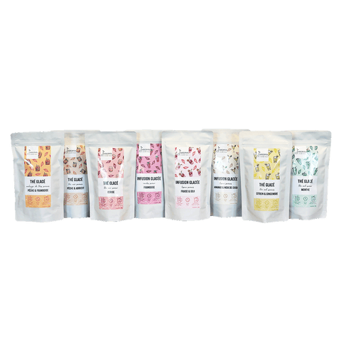 Pack Thé glacé : 4 saveurs au choix- Sachets pré-posés pour 1L d'eau - Les Jardins de l'Hermitage