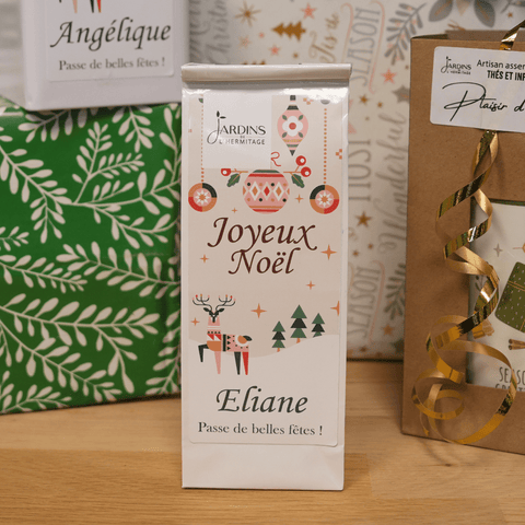 Sachet de thé de Noël personnalisé - Les Jardins de l'Hermitage