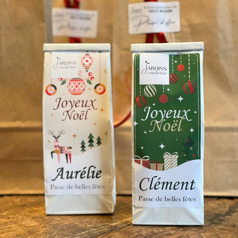 Sachet de thé de Noël personnalisé - Les Jardins de l'Hermitage
