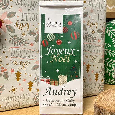 Sachet de thé de Noël personnalisé - Les Jardins de l'Hermitage