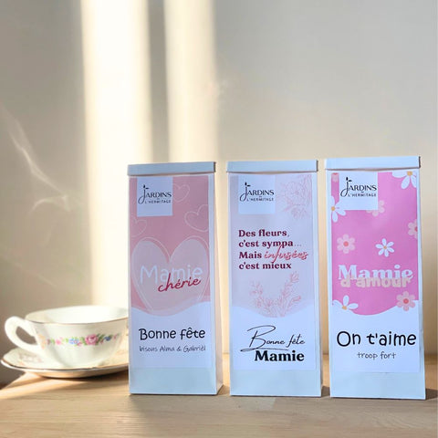 Sachet de thé personnalisé spécial fête des grands - mères - Les Jardins de l'Hermitage