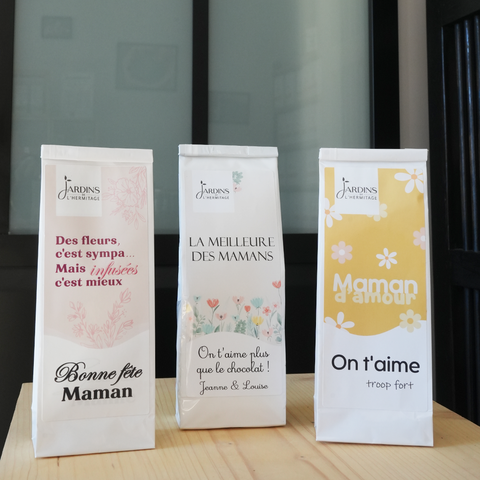 Sachet de thé personnalisé spécial fête des mères - Les Jardins de l'Hermitage