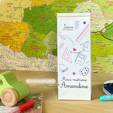 Sachet de thé personnalisé spécial nounou, maîtresse, atsem... - Les Jardins de l'Hermitage