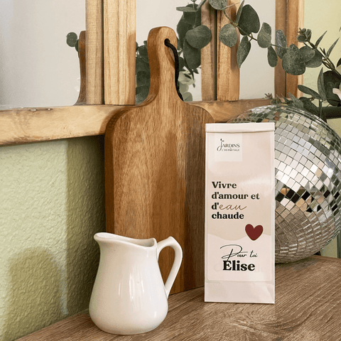 Sachet de thé personnalisé spécial Saint - Valentin - Les Jardins de l'Hermitage