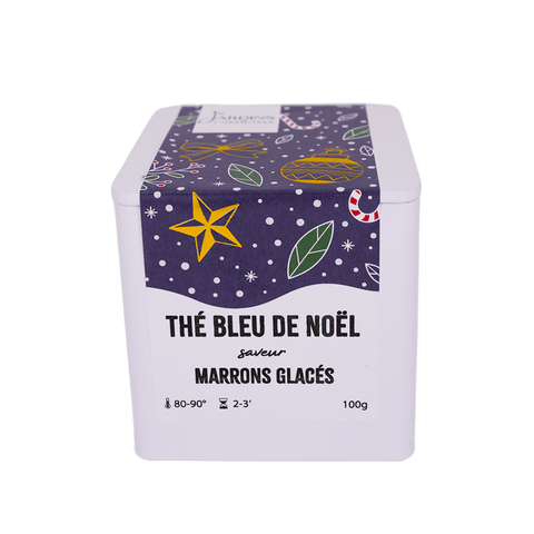 Thé (bleu) oolong de Noël saveur marrons glacés - Thés de Noël Les Jardins de l'Hermitage