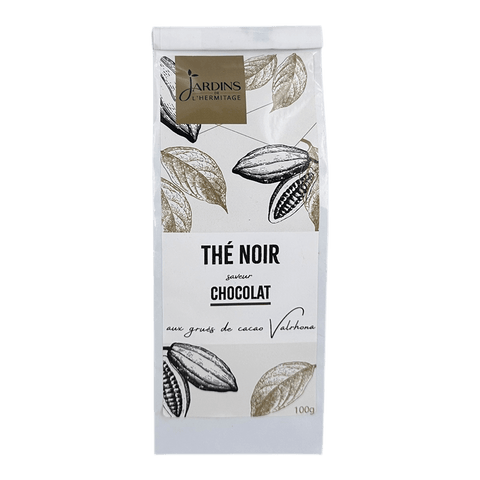 Thé noir Chocolat - Thé gourmand aux grués de cacao Valrhona - Les Jardins de l'Hermitage