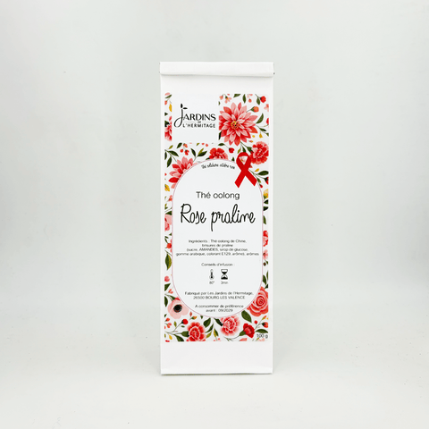 Thé oolong Octobre Rose saveur praline rose - Les Jardins de l'Hermitage