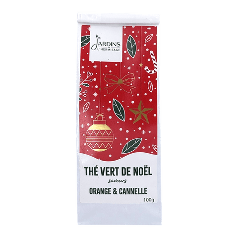 Sachet de thé vert de Noël en vrac orange et cannelle - Les Jardins de l'Hermitage