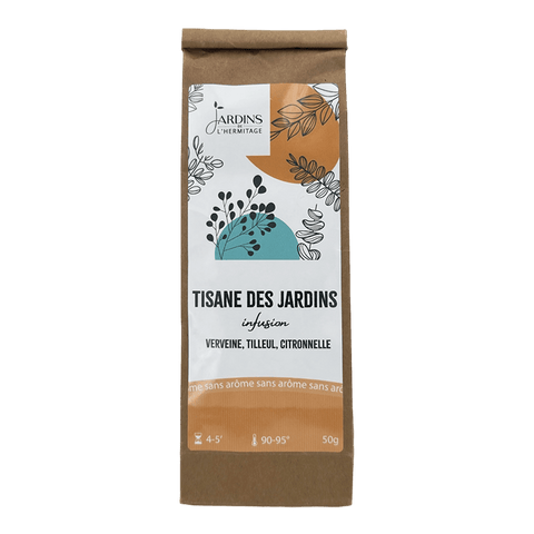 Tisane des jardins - Infusion apaisante verveine, tilleul et citronnelle - Tisanes Les Jardins de l'Hermitage